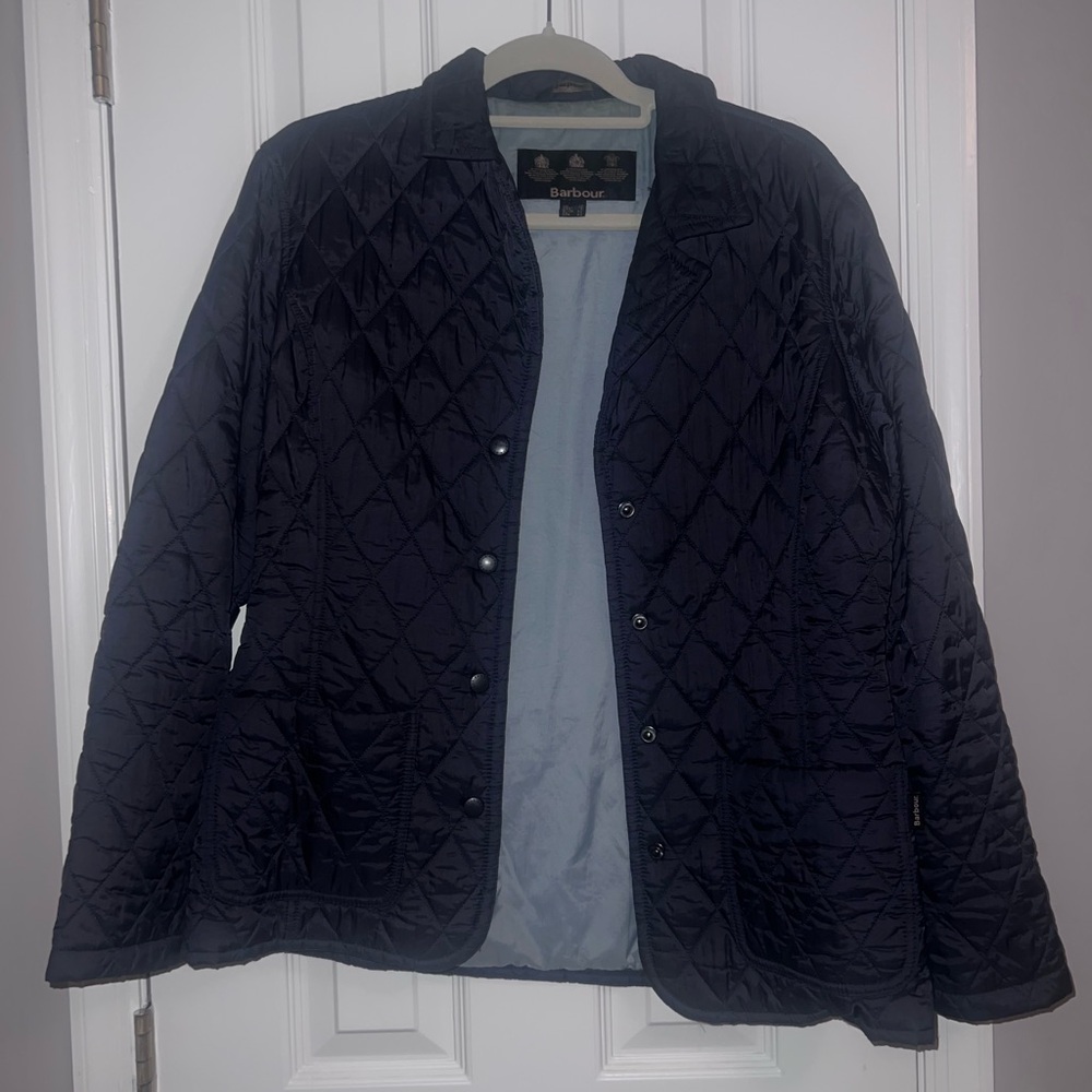Barbour Quilted Jacket - Black - Sz 8 - EUC